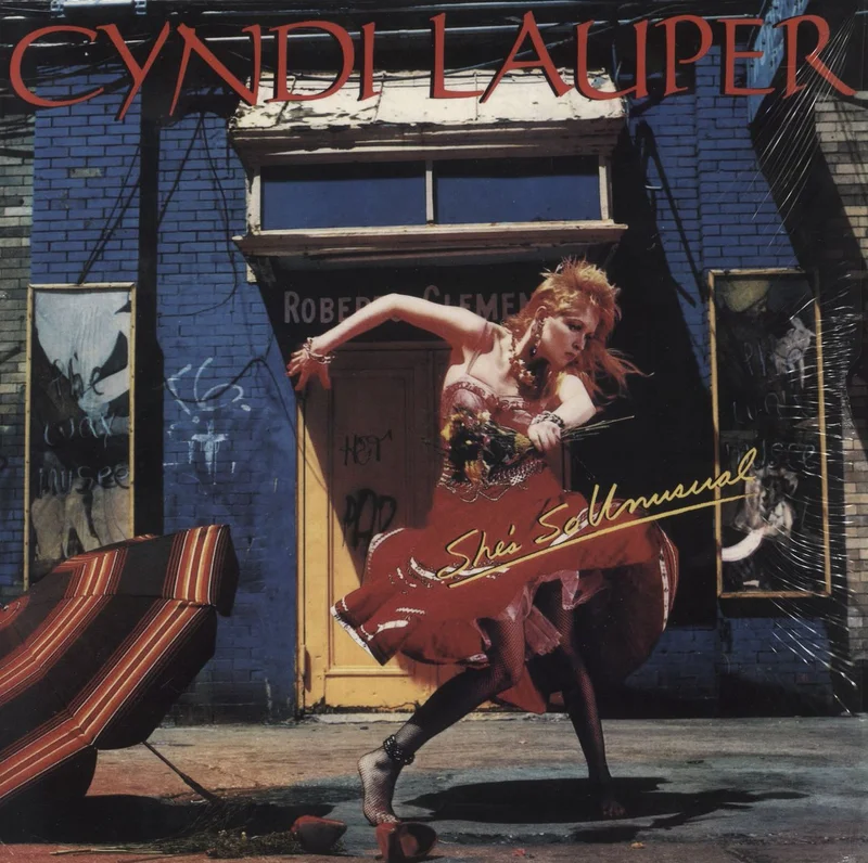 Cyndi Lauper She's So Unusual - Red Vinyl UK Vinyl LP