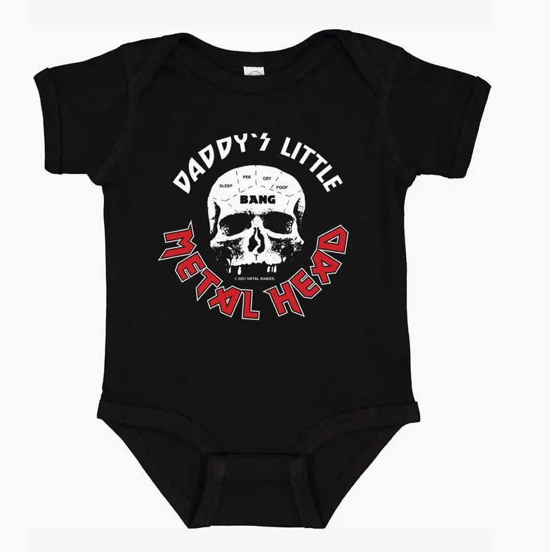 Daddy's Little Metal Head Baby Onesie