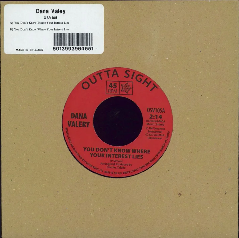Dana Valery You Don't Know Where Your Interest Lies UK 7" vinyl