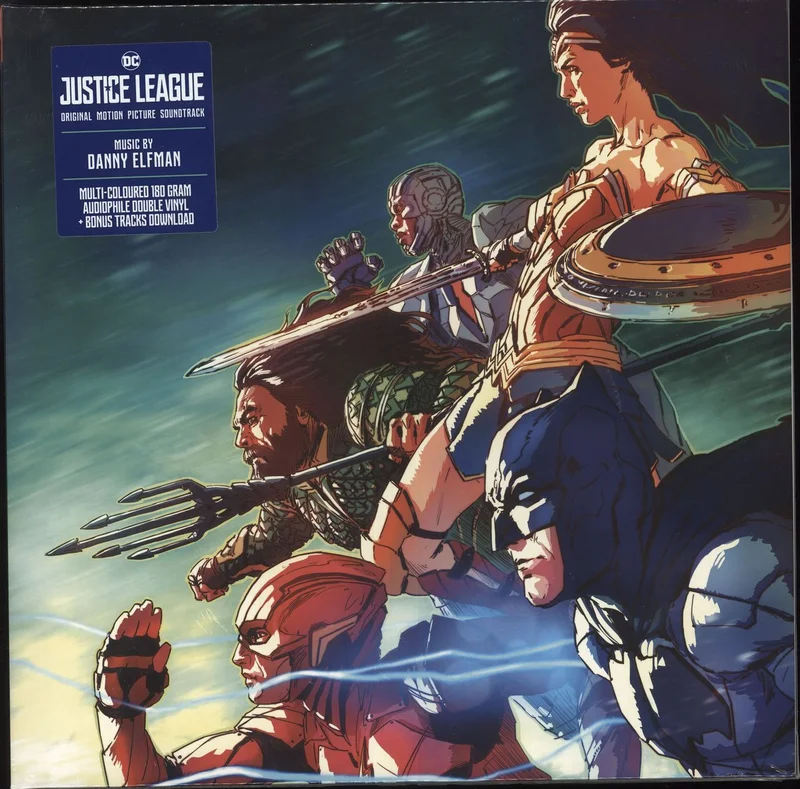 Danny Elfman Justice League - Black & Blue Marble 180 Gram Vinyl - Sealed UK 2-LP vinyl set