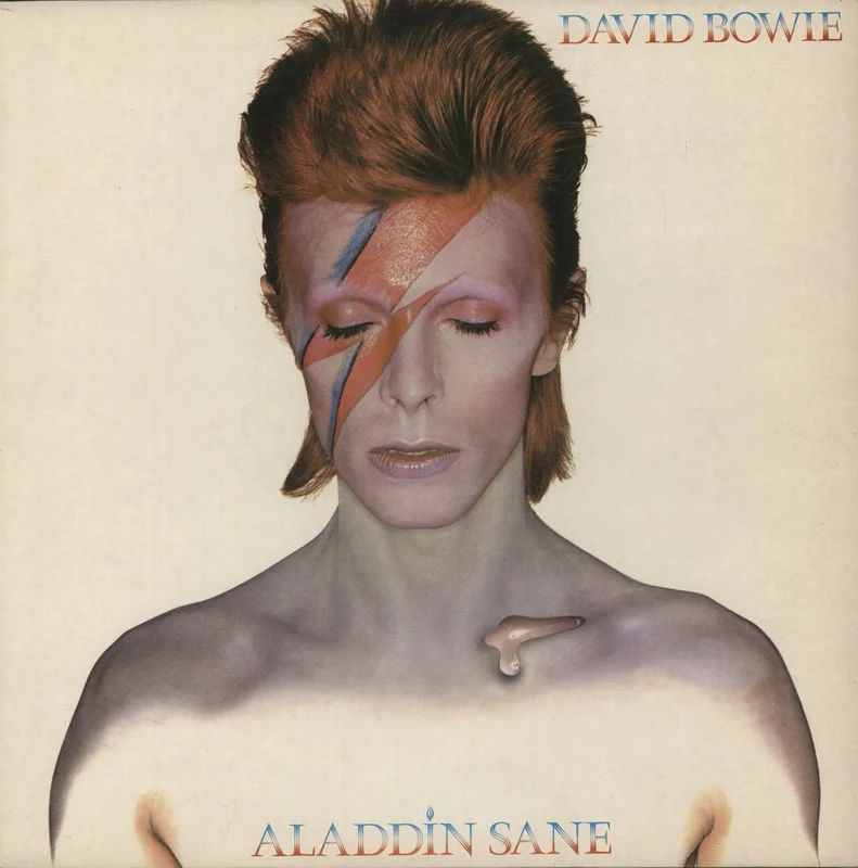 David Bowie Aladdin Sane - 2nd + insert + Gold Promo Stamped sleeve UK Vinyl LP