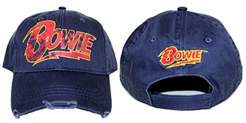 David Bowie Distressed Navy Baseball Cap