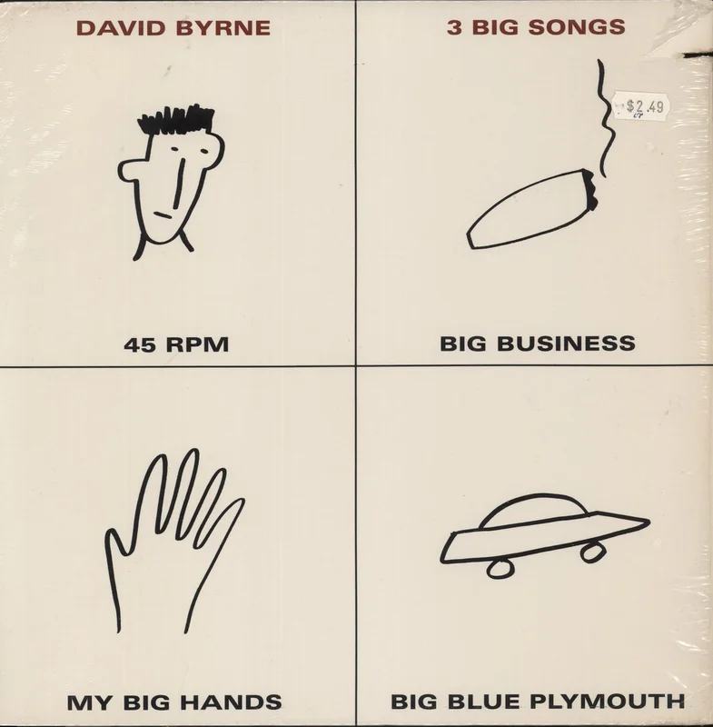 David Byrne 3 Big Songs - Shrink US 12" vinyl