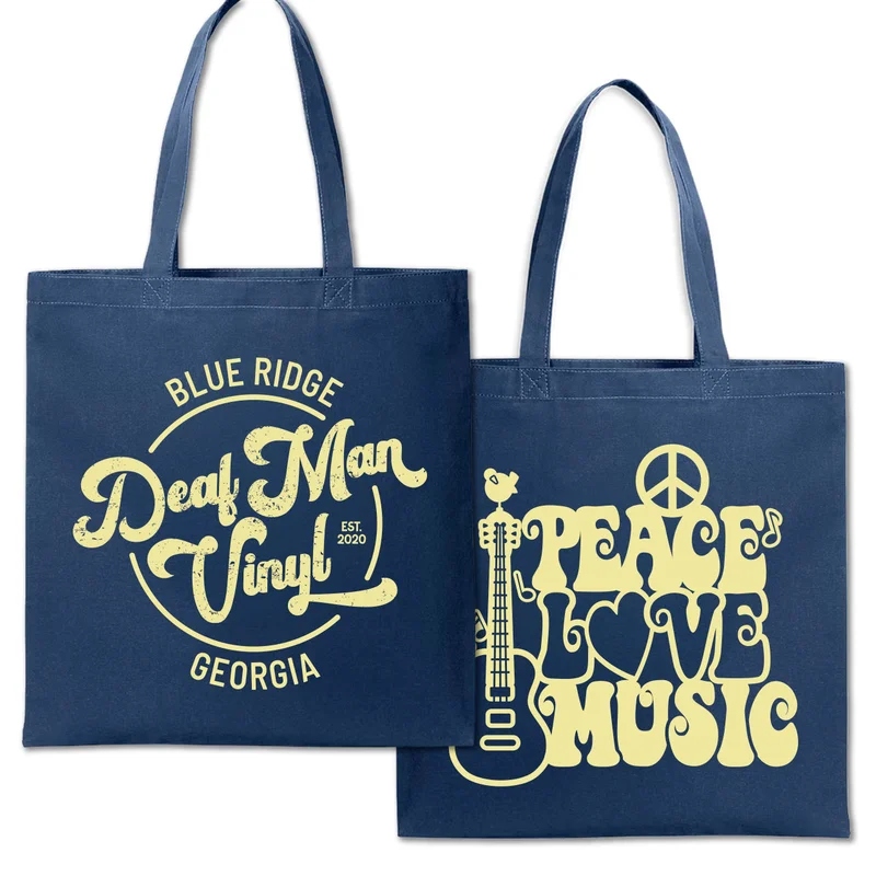 Deaf Man Vinyl Retro Tote Bag