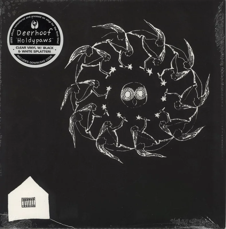 Deerhoof Holdypaws - Clear With Black And White Splatter US Vinyl LP