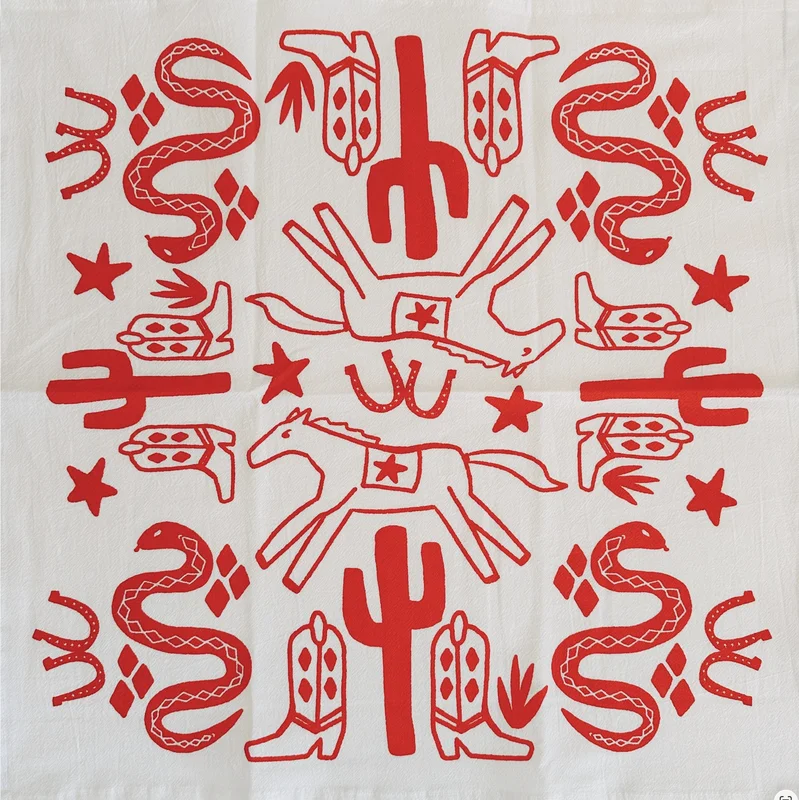Desert Red Tea Towel