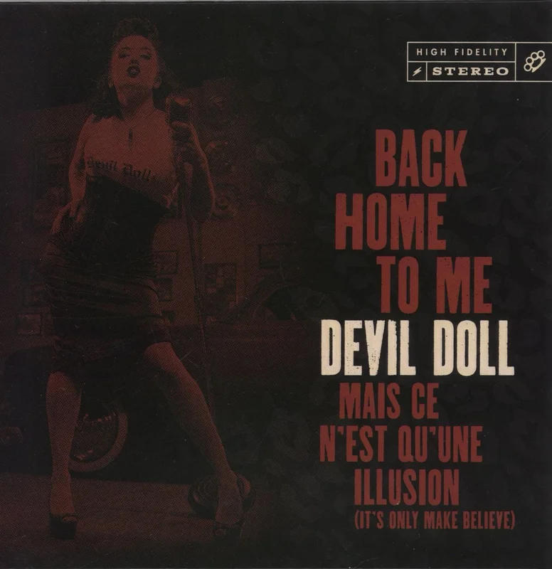 Devil Doll Back Home To Me - Clear W/ Red Splatter Vinyl US 7" vinyl