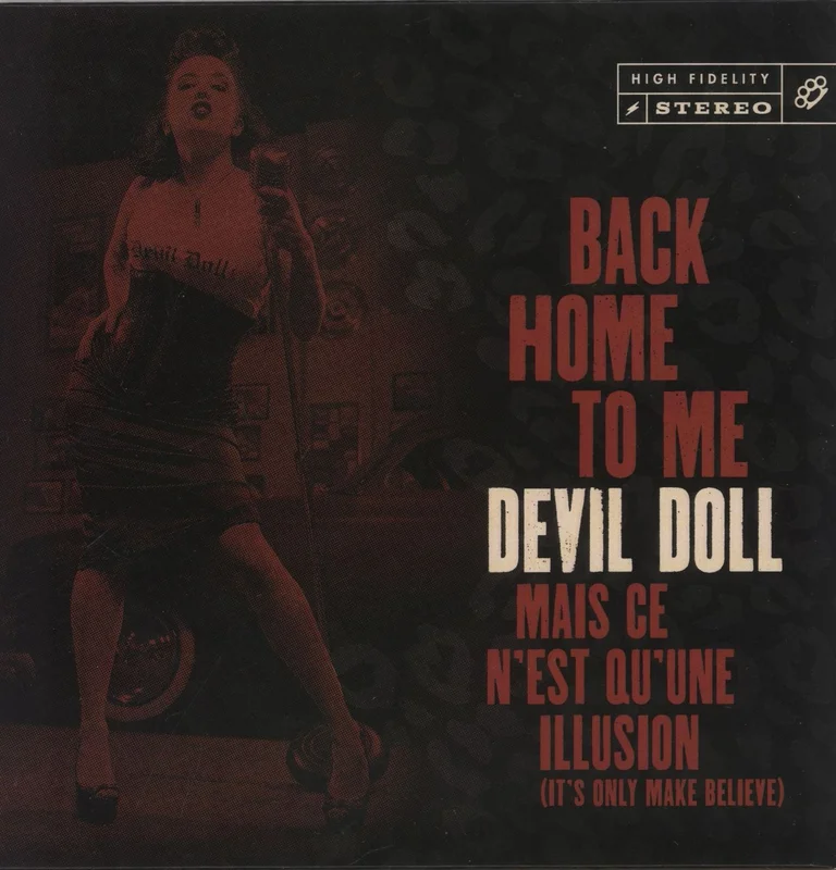 Devil Doll Back Home To Me - Translucent Red Cheetah Print Vinyl US 7" vinyl