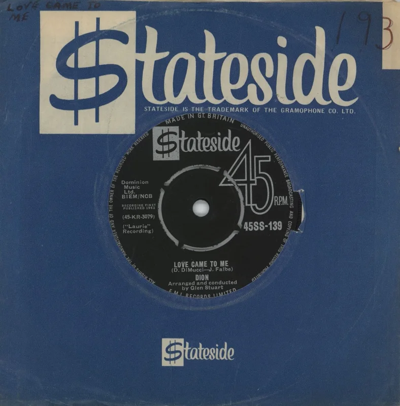 Dion Love Came To Me UK 7" vinyl