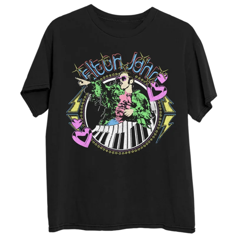Distressed Threshold Piano Hearts T-Shirt