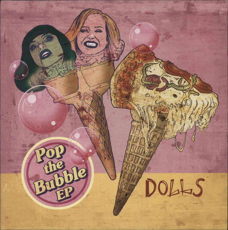 DOLLS Pop The Bubble EP - Pink Blue & Purple Striped Vinyl US 12" vinyl