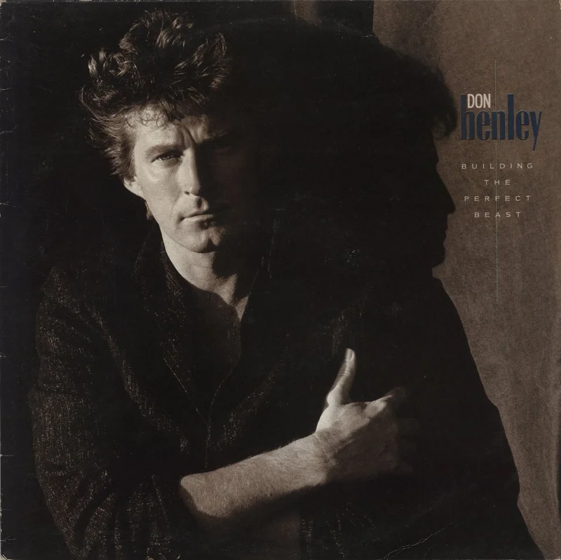 Don Henley Building The Perfect Beast + Insert - Gold Promo Stamped Sleeve UK Vinyl LP