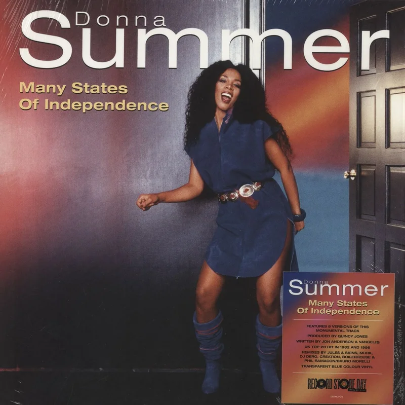 Donna Summer Many States Of Independence - Blue Transparent Vinyl UK Vinyl LP