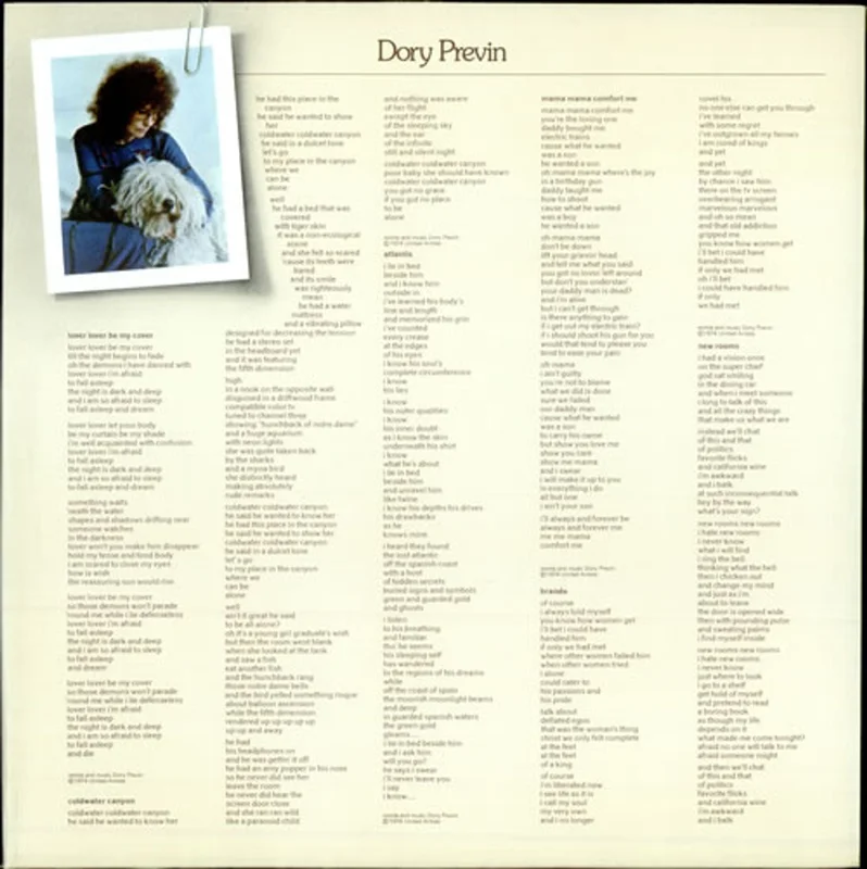 Dory Previn Dory Previn UK Vinyl LP