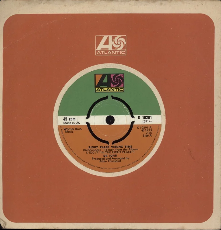 Dr John Right Place Wrong Time UK Promo 7" vinyl