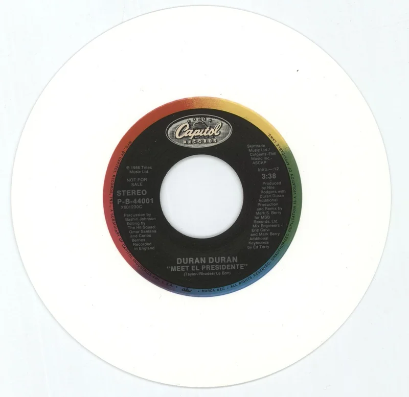 Duran Duran Meet El Presidente - White Vinyl US Promo 7" vinyl