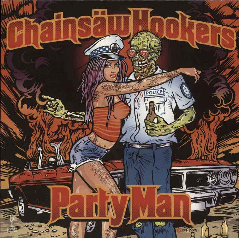 Electric Frankenstein Party Man / Who's Watching You - White W/ Red Splatter Vinyl - Numbered Australian 7" vinyl