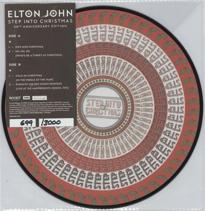 Elton John Step Into Christmas - Zoetrope Picture Disc + Numbered UK 12" picture disc