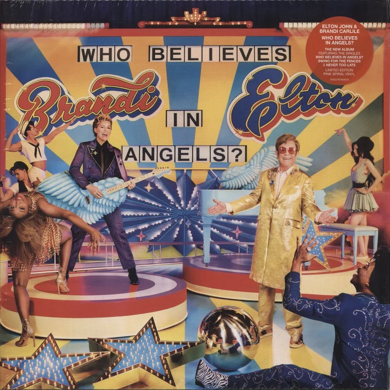 Elton John Who Believes In Angels? - Pink Spiral Vinyl Indie Exclusive Edition - Shrink UK Vinyl LP