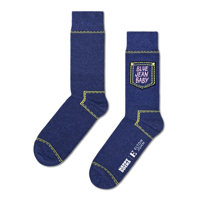 Elton John x Happy Socks Blue Jean Baby Socks