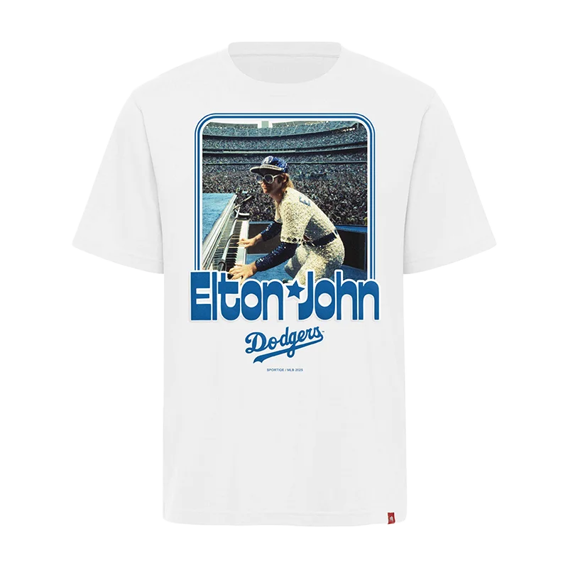 Elton John x Sportiqe White Dodgers T-Shirt