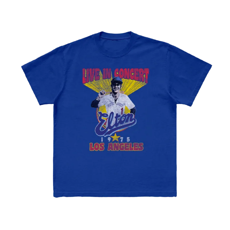 Elton Live In LA 75 Blue T-shirt