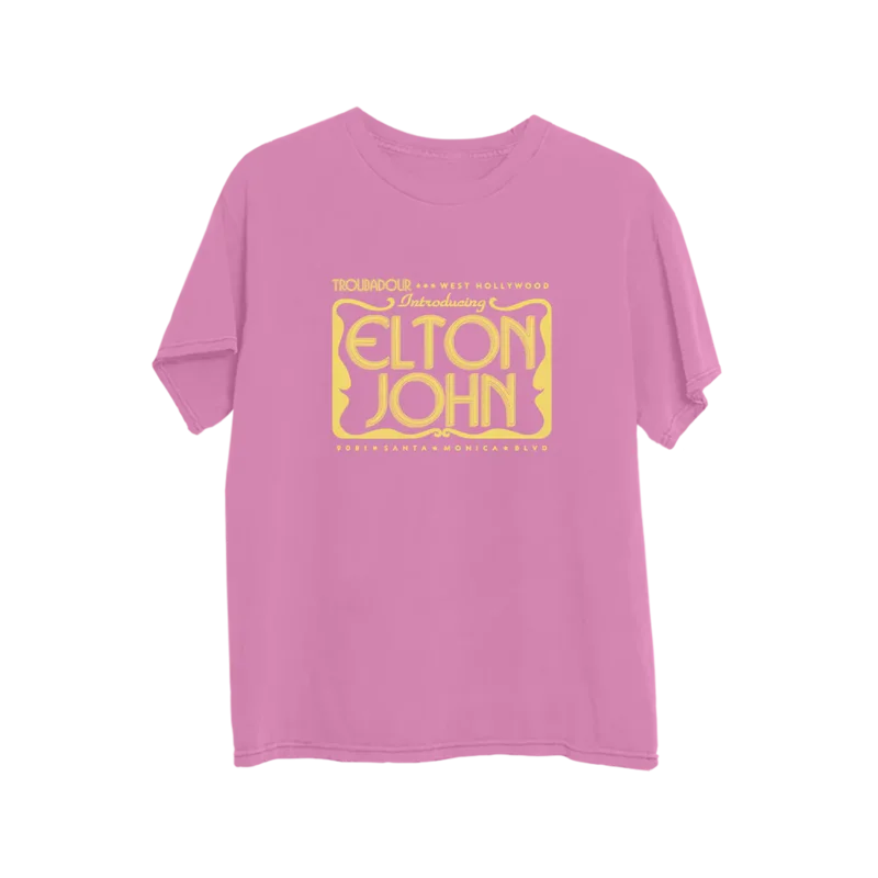 Elton Troubadour Live Event Flier Pink T-Shirt