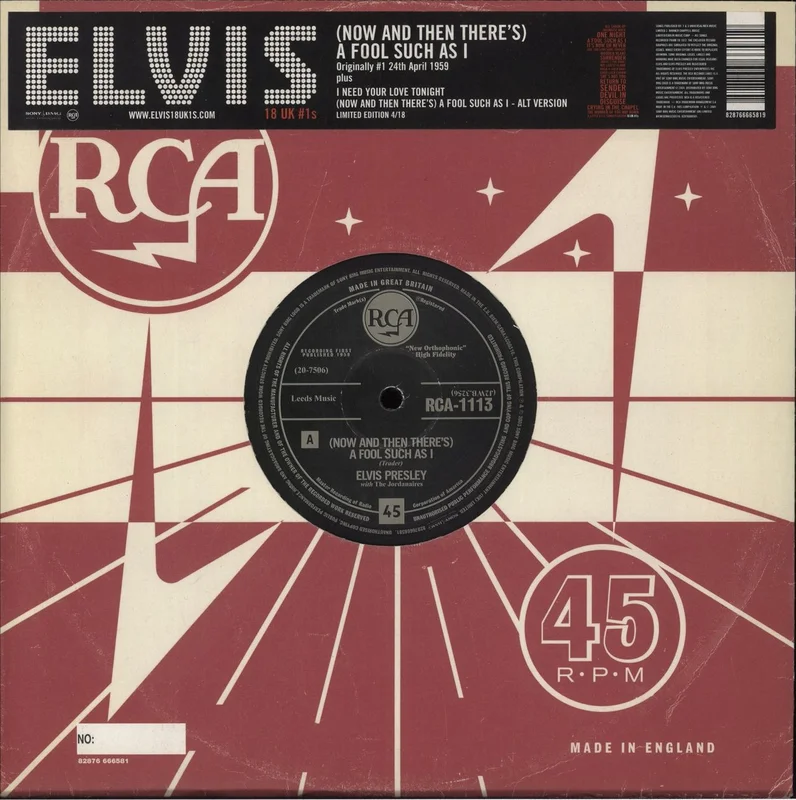 Elvis Presley A Fool Such As I UK 10" vinyl