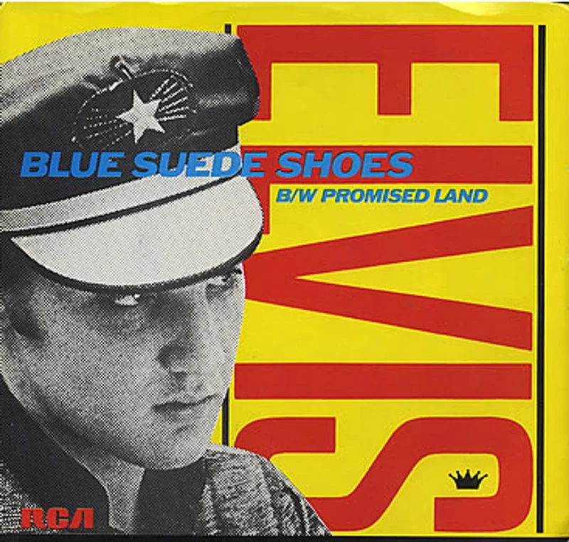 Elvis Presley Blue Suede Shoes - Blue Vinyl US 7" vinyl