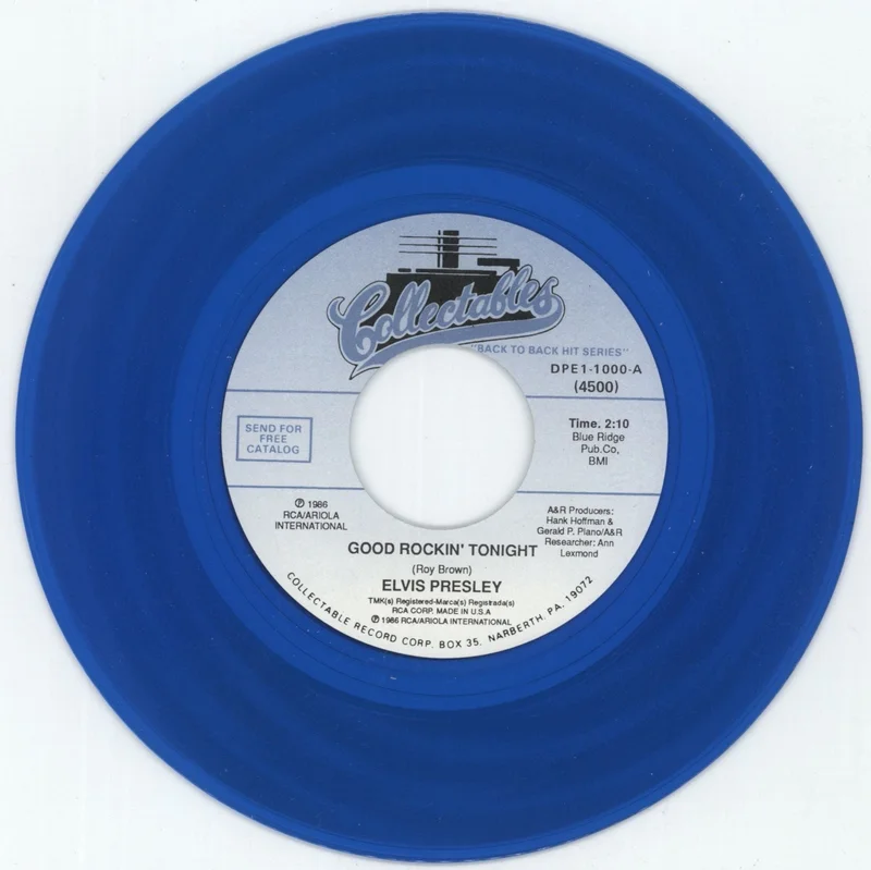 Elvis Presley Good Rockin' Tonight - Blue Vinyl US 7" vinyl