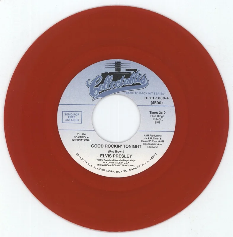 Elvis Presley Good Rockin' Tonight - Red Vinyl US 7" vinyl