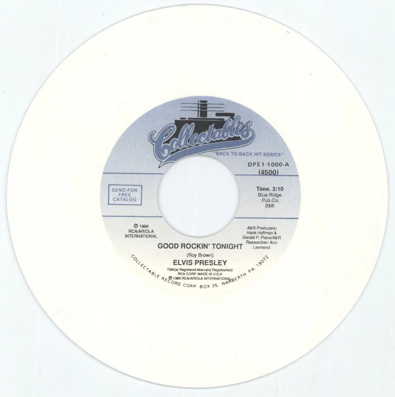 Elvis Presley Good Rockin' Tonight - White Vinyl US 7" vinyl