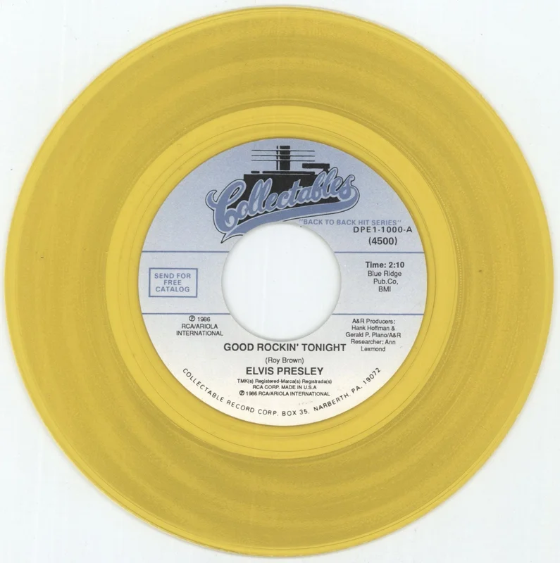 Elvis Presley Good Rockin' Tonight - Yellow Vinyl US 7" vinyl