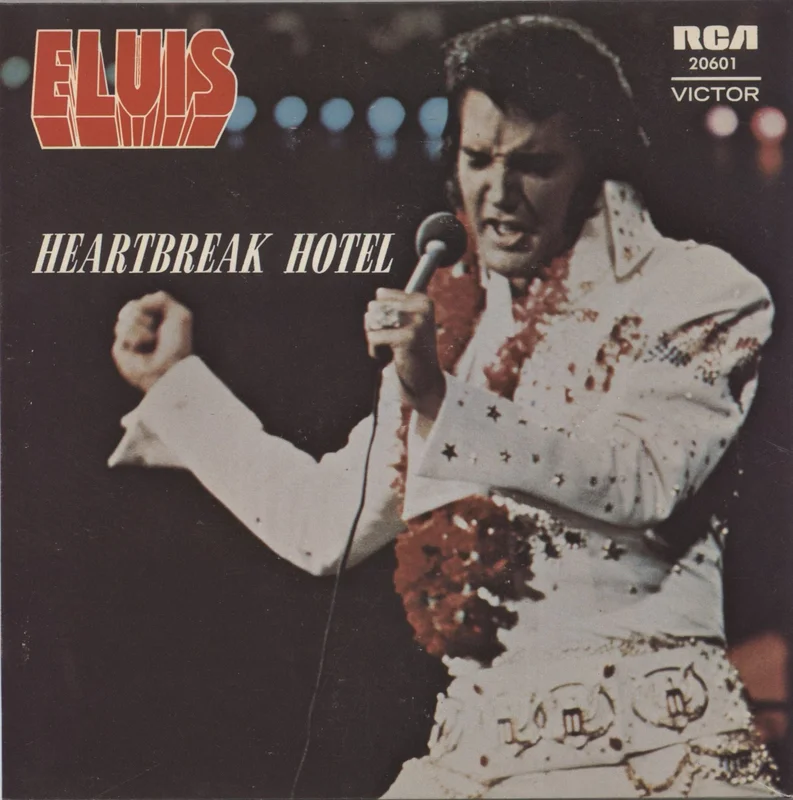 Elvis Presley Heartbreak Hotel - Orange Label Australian 7" vinyl