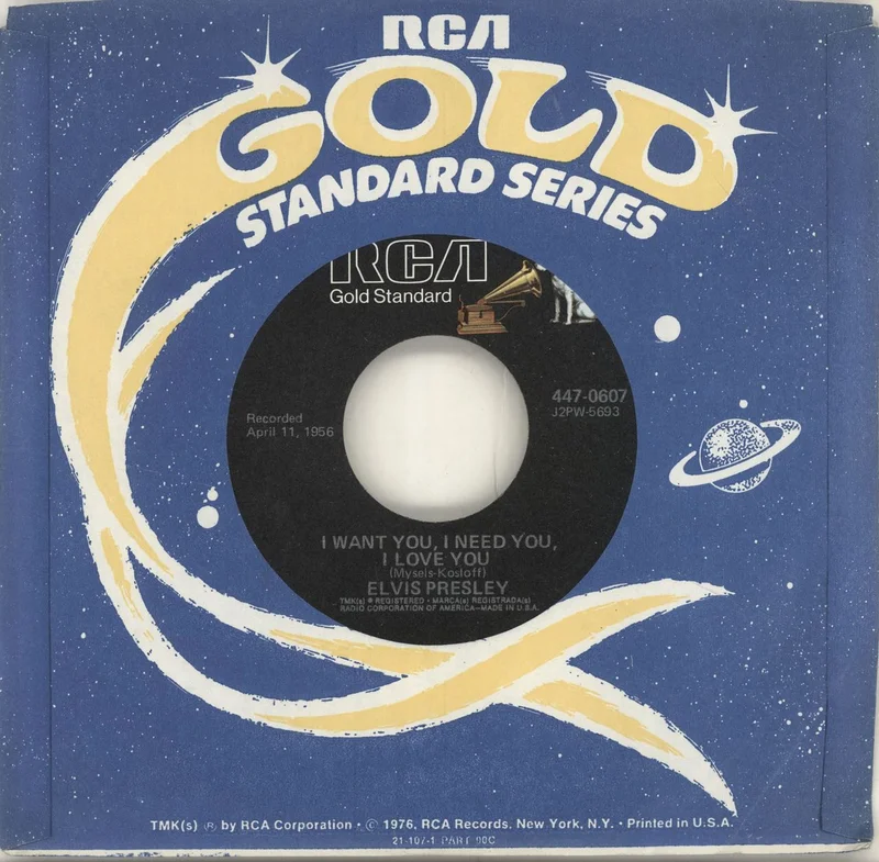 Elvis Presley I Want You, I Need You, I Love You US 7" vinyl