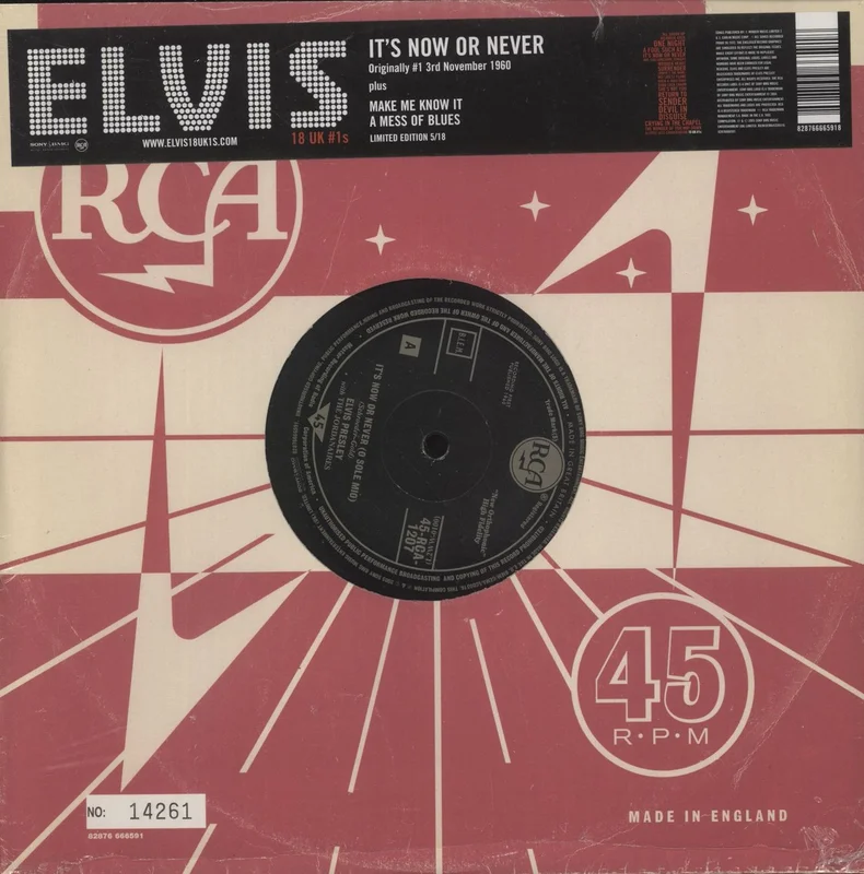 Elvis Presley It's Now Or Never [Numbered] - Sealed UK 10" vinyl