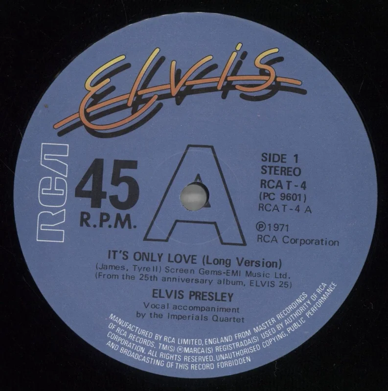 Elvis Presley It's Only Love UK 12" vinyl