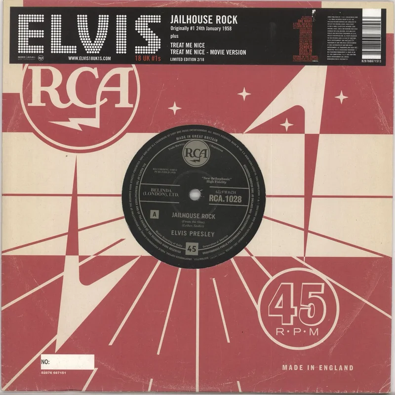 Elvis Presley Jailhouse Rock UK 10" vinyl