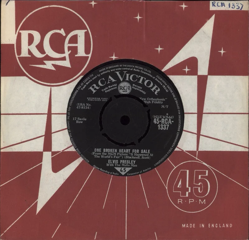 Elvis Presley One Broken Heart For Sale - 2nd UK 7" vinyl