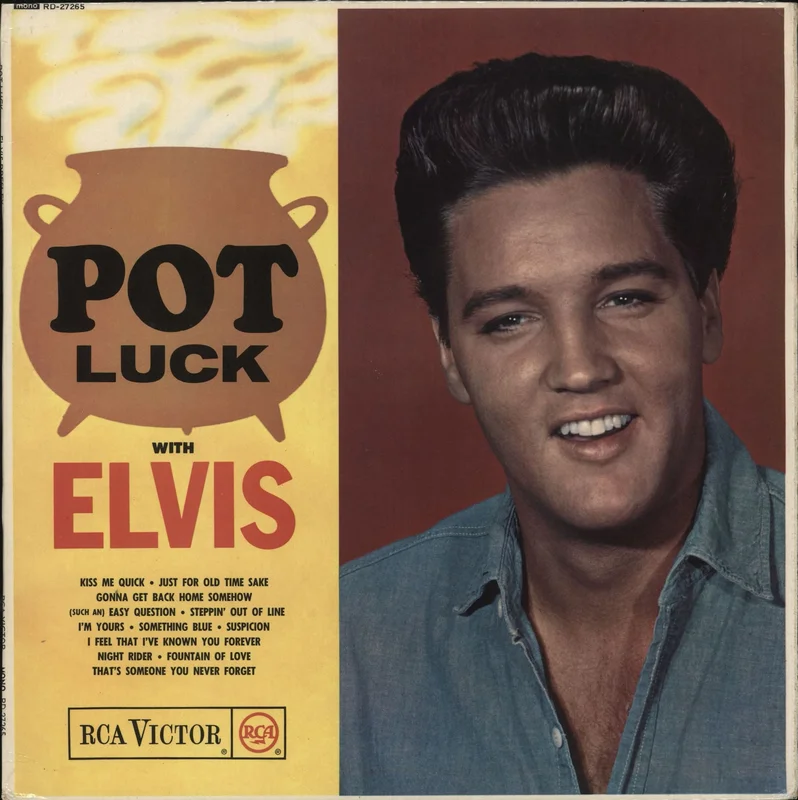 Elvis Presley Pot Luck - Small Silver Spot RCA Victor UK Vinyl LP