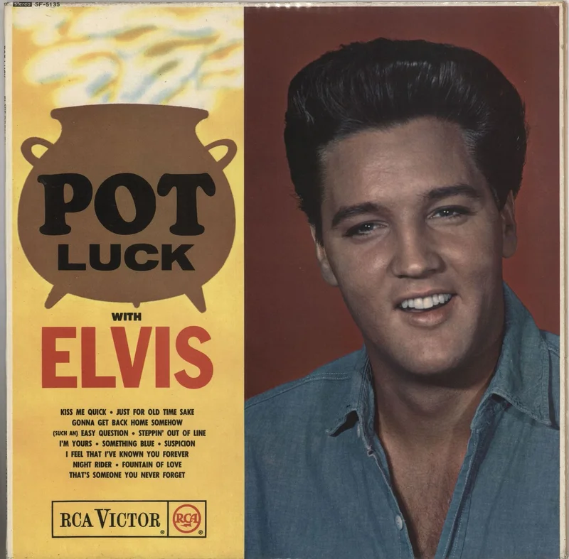 Elvis Presley Pot Luck - Stereo - Silver Spot UK Vinyl LP