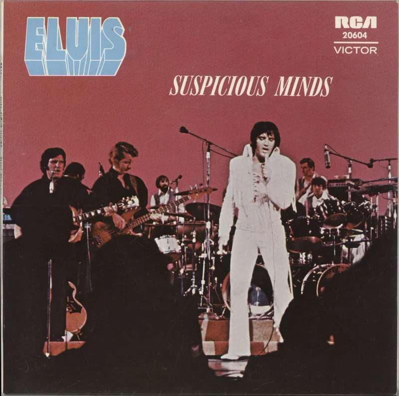 Elvis Presley Suspicious Minds EP - Orange Australian 7" vinyl