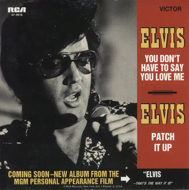 Elvis Presley You Don't Have To Say You Love Me - Red Vinyl US 7" vinyl