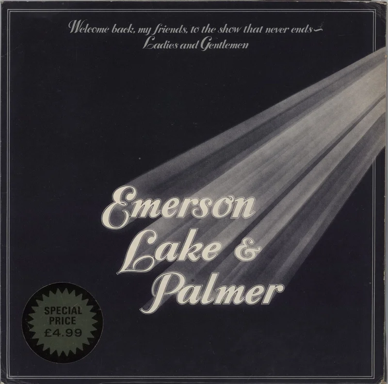 Emerson Lake & Palmer Welcome Back - 1st - VG + Sticker UK 3-LP vinyl set