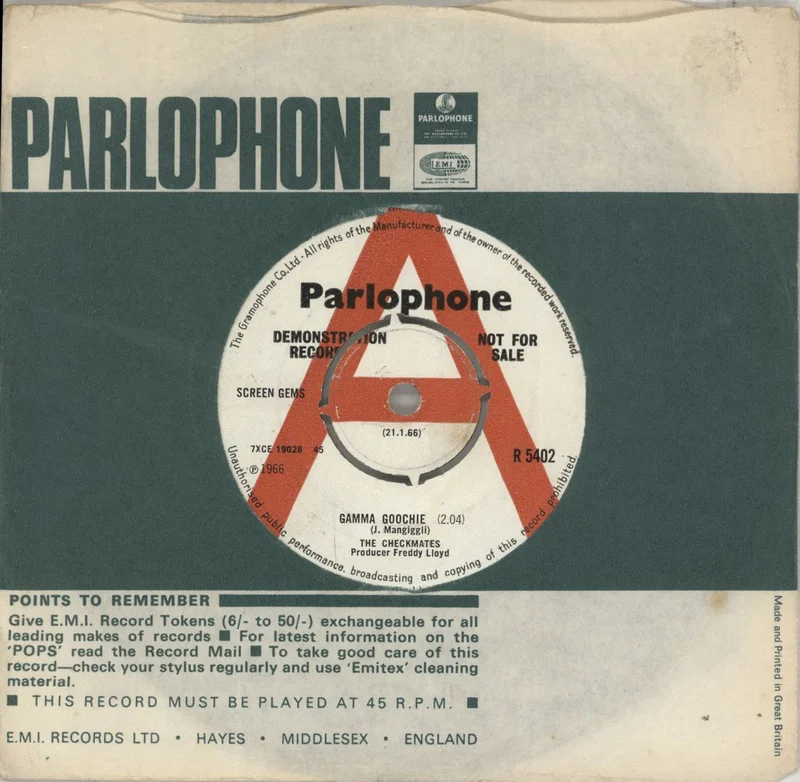 Emile Ford And The Checkmates Gamma Goochie - A Label UK Promo 7" vinyl
