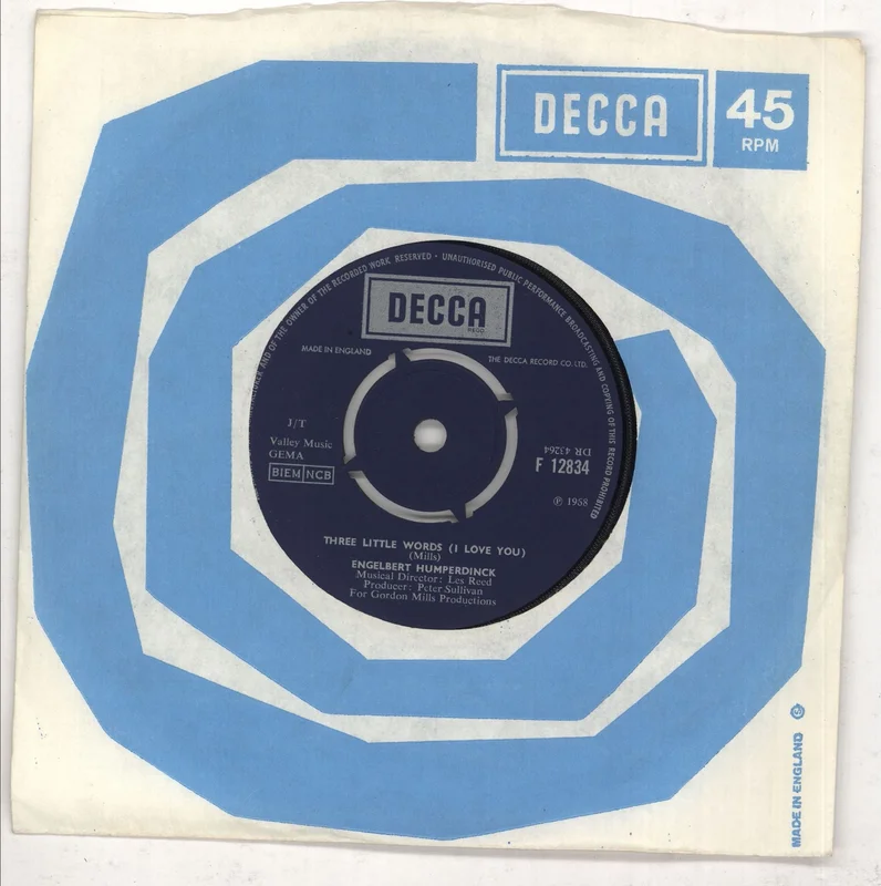 Engelbert Humperdinck (Singer) Three Little Words (I Love You) - Label Variant UK 7" vinyl