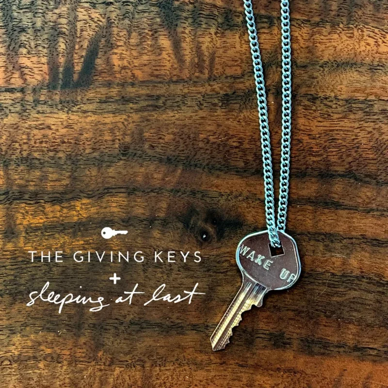 Enneagram 9 "Wake Up" Key Necklace