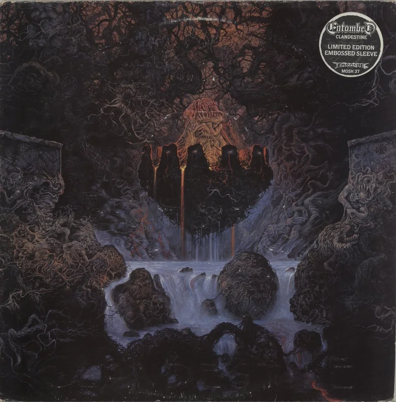 Entombed Clandestine - Limited Embossed Sleeve - VG UK Vinyl LP