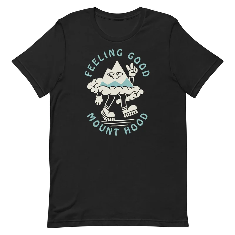 Feeling Good Mt. Hood Unisex Shirt Vintage Black