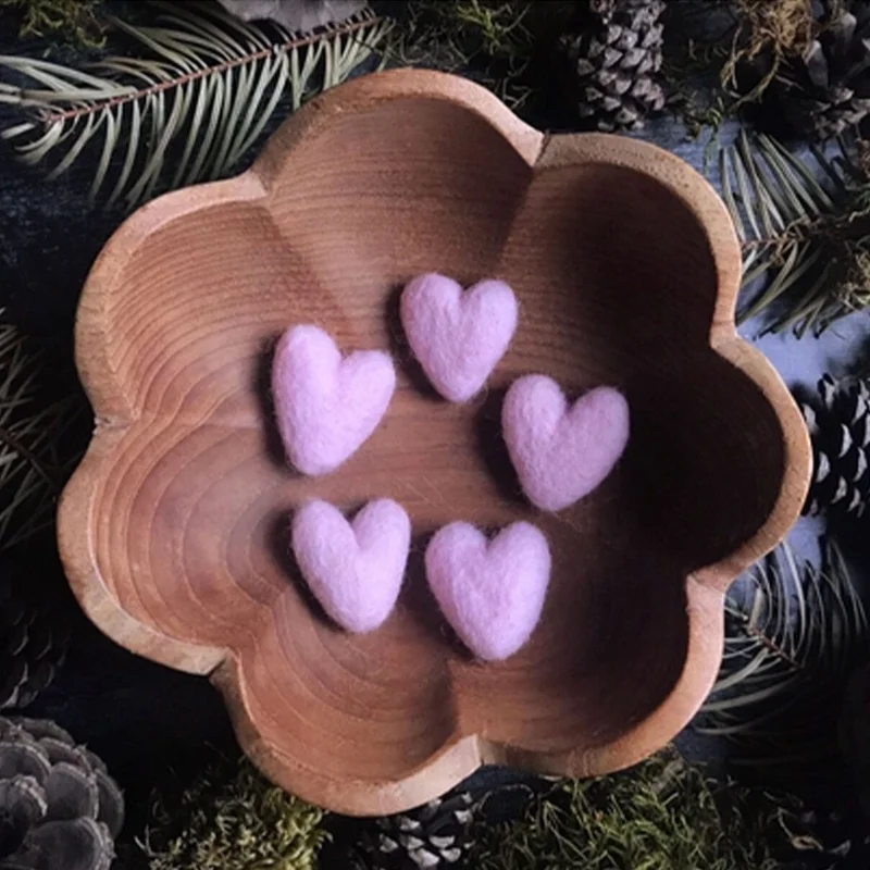 Felted Wool Heart Amanita Red